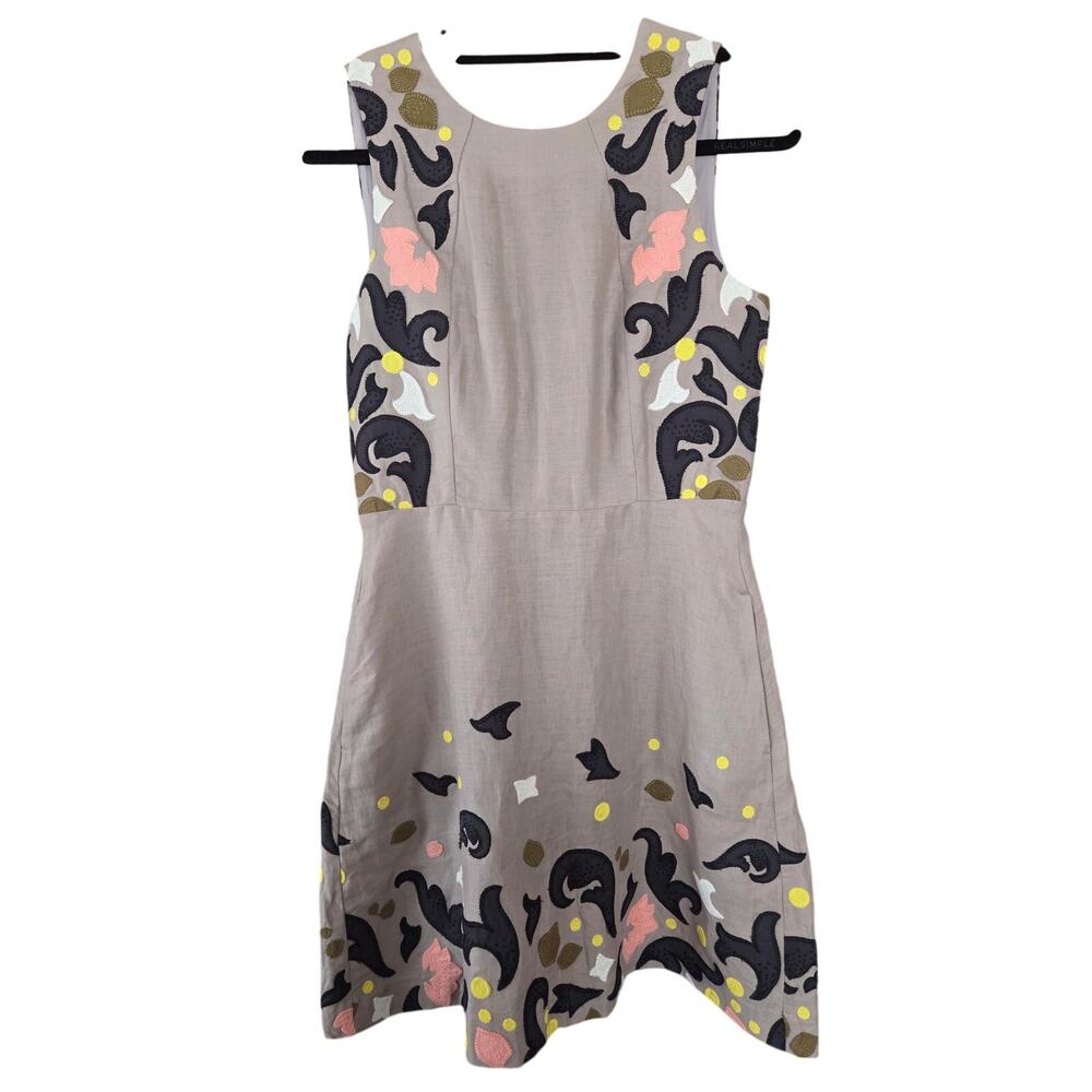 Banana Republic Heritage Linen Embroidered Shift Dress Unique Party Preppy